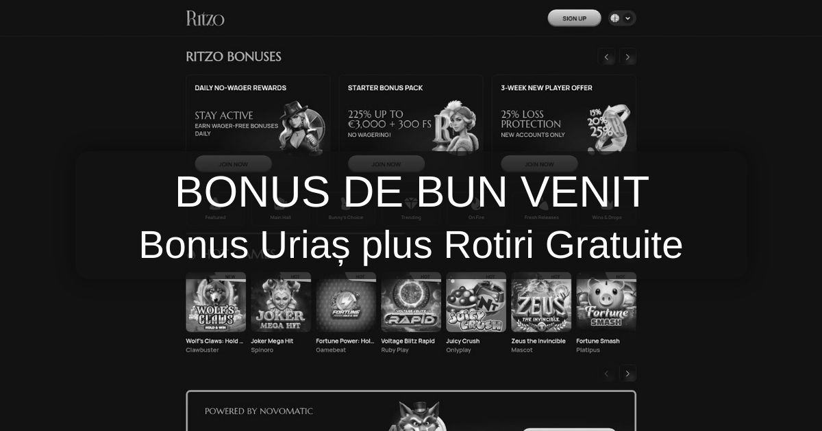 Ritzo Casino - Site Oficial România